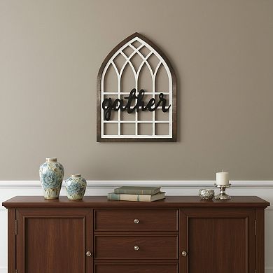 HomeRoots 24" X 17" Brown And White Wood Wall Decor