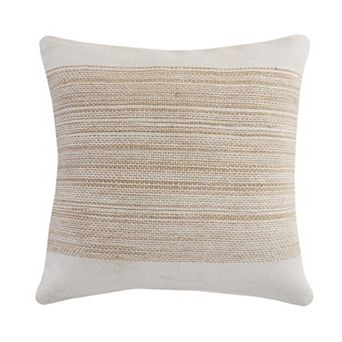 HomeRoots 20" Natural and Ivory Throw Pillow