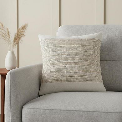HomeRoots 20" Natural and Ivory Throw Pillow
