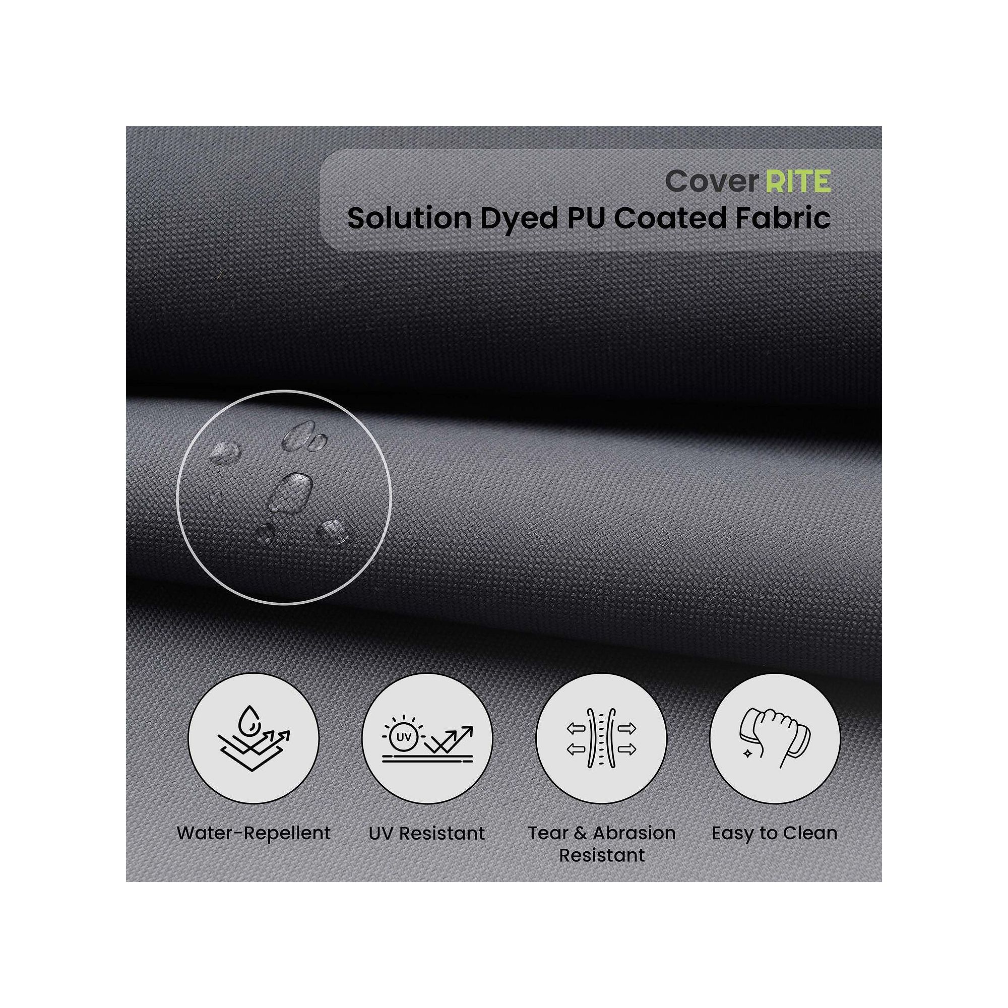 Solution dyed PU coated fabric showing water-repellent and easy-clean features