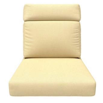 Covers&All Sunbrella 24.5"x 27" High Back Chair Cushion, Foam Seat & Poly Fill Back Chair Cushion