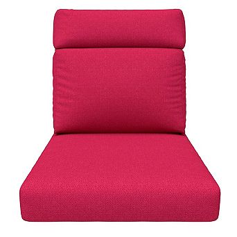 Covers&All Sunbrella 24.5"x 27" High Back Chair Cushion, Foam Seat & Poly Fill Back Chair Cushion