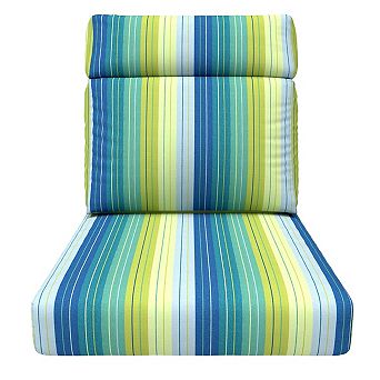 Covers&All Sunbrella 24.5"x 27" High Back Chair Cushion, Foam Seat & Poly Fill Back Chair Cushion