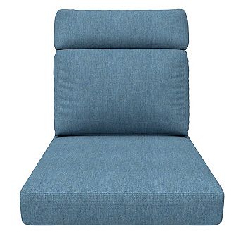 Covers&All Sunbrella 24.5"x 27" High Back Chair Cushion, Foam Seat & Poly Fill Back Chair Cushion