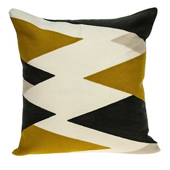 HomeRoots 20" White and Black Cotton Throw Pillow