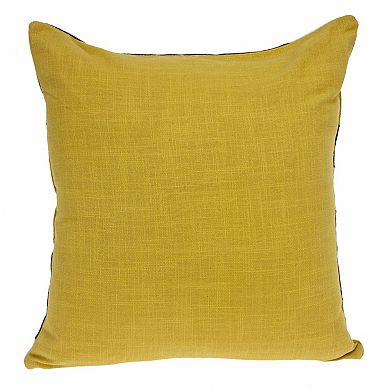 HomeRoots 20" White and Black Cotton Throw Pillow