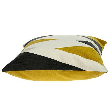 HomeRoots 20" White and Black Cotton Throw Pillow