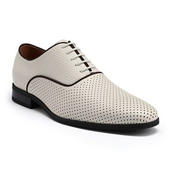 Men's Oxford Dress Shoes Breathable Perforated Woven Business Casual Shoes