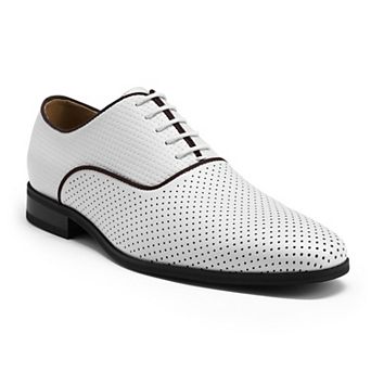 Men's Oxford Dress Shoes Breathable Perforated Woven Business Casual Shoes