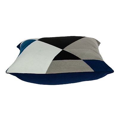 HomeRoots 20" Gray and Black Cotton Throw Pillow
