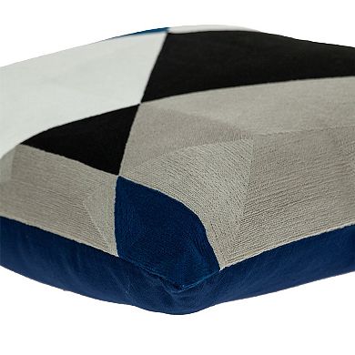 HomeRoots 20" Gray and Black Cotton Throw Pillow