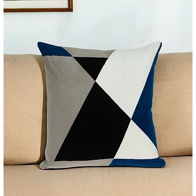 HomeRoots 20" Gray and Black Cotton Throw Pillow