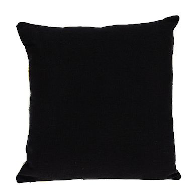 HomeRoots 20" Black White And Yellow Cotton Throw Pillow
