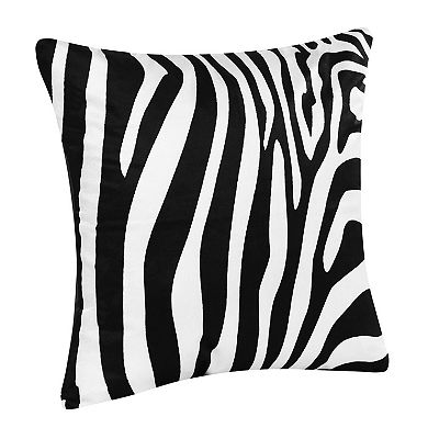 HomeRoots 20" Black And White Fabric Forest Animals Throw Pillow
