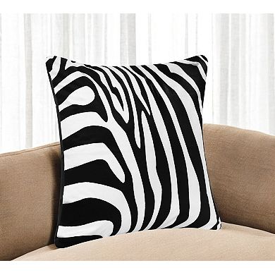 HomeRoots 20" Black And White Fabric Forest Animals Throw Pillow
