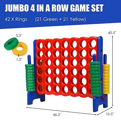 Giant 4 In A Row Game Set with 42 Rings and Quick Release Slider