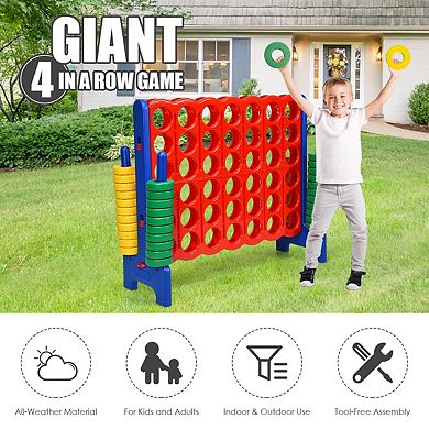 Giant 4 In A Row Game Set with 42 Rings and Quick Release Slider