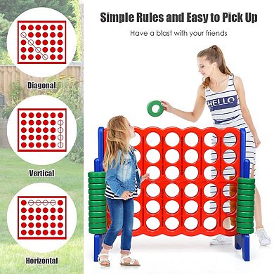 Giant 4 In A Row Game Set with 42 Rings and Quick Release Slider
