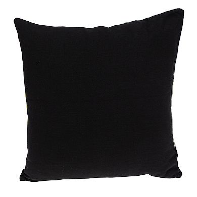 HomeRoots 20" Black and Yellow Cotton Throw Pillow