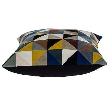 HomeRoots 20" Black and Yellow Cotton Throw Pillow