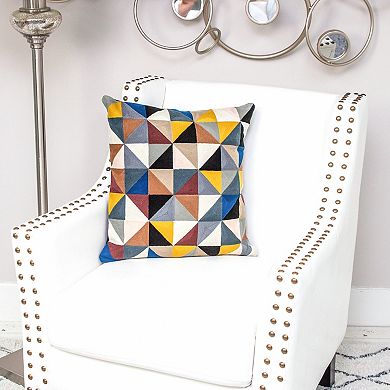 HomeRoots 20" Black and Yellow Cotton Throw Pillow