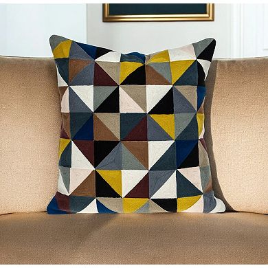 HomeRoots 20" Black and Yellow Cotton Throw Pillow