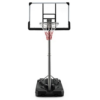Portable Basketball Hoop with Adjustable 5.4 to 6.6 Ft Height and 44 Inch Backboard