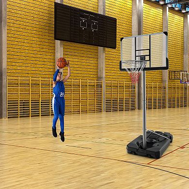 Portable Basketball Hoop with Adjustable 5.4 to 6.6 Ft Height and 44 Inch Backboard
