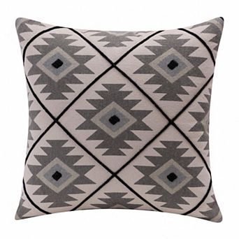 HomeRoots 20" Gray and Black Throw Pillow