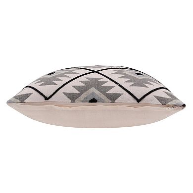 HomeRoots 20" Gray and Black Throw Pillow