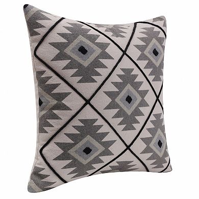 HomeRoots 20" Gray and Black Throw Pillow