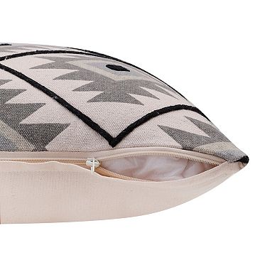 HomeRoots 20" Gray and Black Throw Pillow