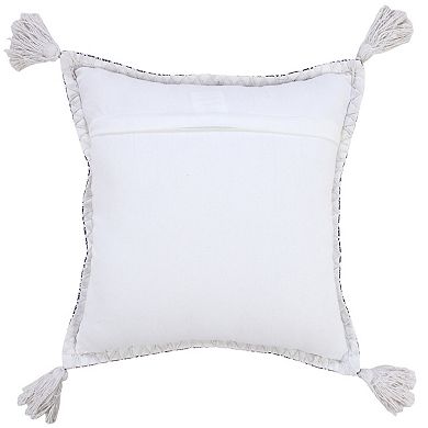 HomeRoots 20" X 20" Deep Blue And White 100% Cotton Zippered Pillow