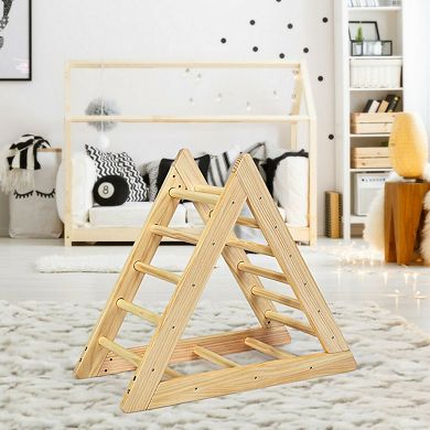 Wooden Climbing Triangle for Toddlers Indoor Foldable Play Gym