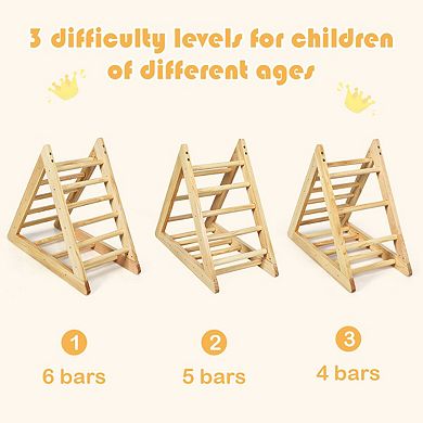 Wooden Climbing Triangle for Toddlers Indoor Foldable Play Gym