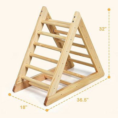 Wooden Climbing Triangle for Toddlers Indoor Foldable Play Gym