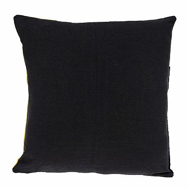 HomeRoots 20" Black and Yellow Cotton Throw Pillow