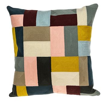HomeRoots 20" Mustard Yellow and Black Cotton Throw Pillow
