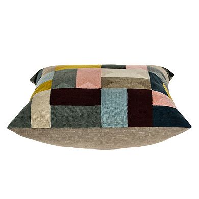 HomeRoots 20" Mustard Yellow and Black Cotton Throw Pillow
