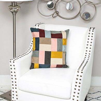 HomeRoots 20" Mustard Yellow and Black Cotton Throw Pillow