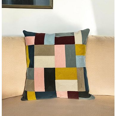 HomeRoots 20" Mustard Yellow and Black Cotton Throw Pillow