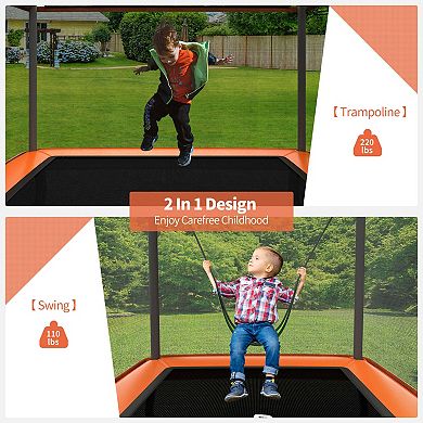 6 Ft Kids Trampoline with Swing and Safety Enclosure