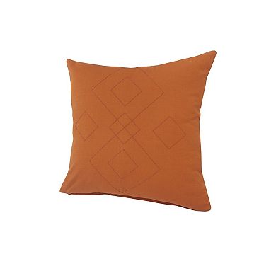 HomeRoots 20" Orange And Dark Orange Diamond Cotton Throw Pillow