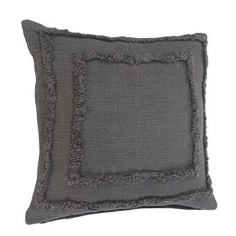 HomeRoots 20" Gray Cotton Throw Pillow