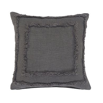HomeRoots 20" Gray Cotton Throw Pillow
