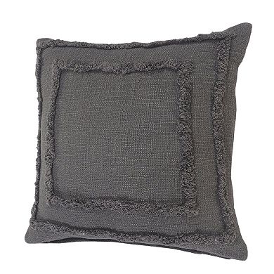 HomeRoots 20" Gray Cotton Throw Pillow