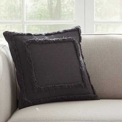 HomeRoots 20" Gray Cotton Throw Pillow