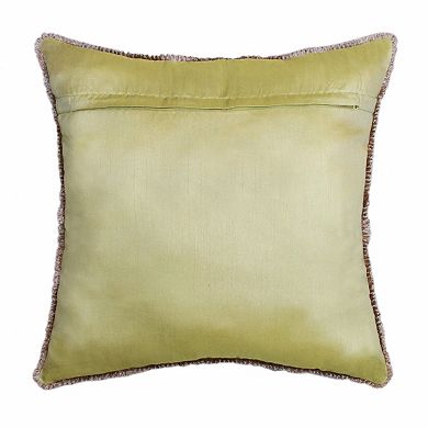 HomeRoots 20" X 20" Yellow And Green Polyester Tropical Zippered Pillow