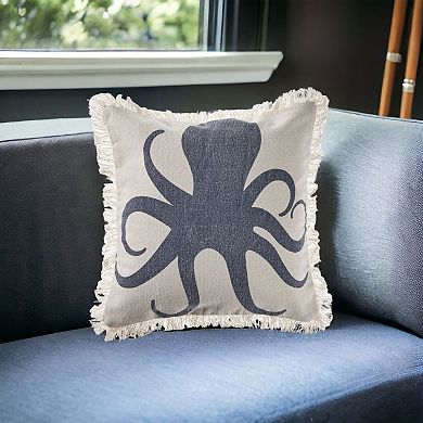 HomeRoots 18" Cream Throw Pillow