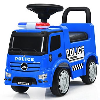 Kids Ride On Push Car Police Toy with Horn Siren and Storage